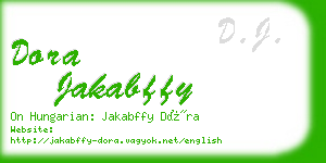 dora jakabffy business card